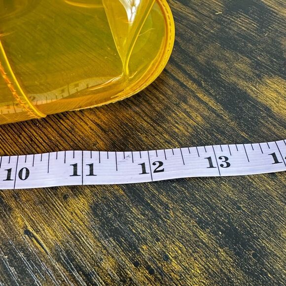 Dolce &‎ Gabbana D&G Rhinestone Embellished Clear Orange Vinyl Tote Bag - Picture 15 of 16